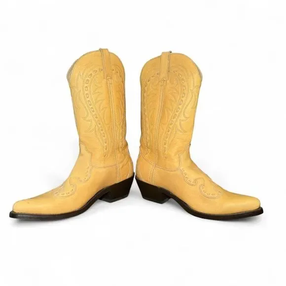 Durango DB541 Men’s Western Cowboy Boots Size 8 EE Tan Leather Pointed Toe Rodeo
